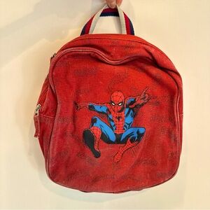 Spyder man toddler backpack with the build in hoodie